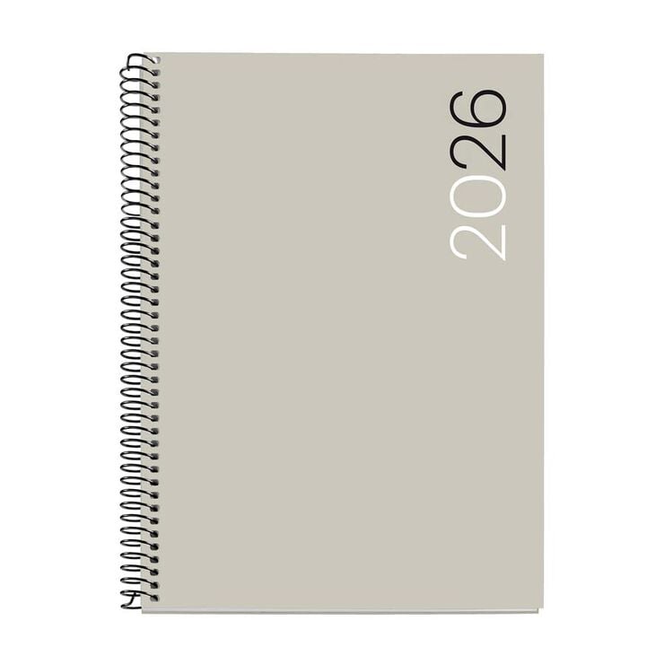Agenda Espiral Miquelrius Plus día/pág catalán 2026 City gris