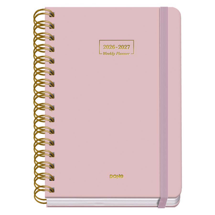 Agenda Escolar Dohe Espiral A5 sem/vista castellano 2026-2027 Rosa Premium