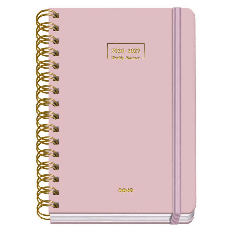 Agenda Escolar Dohe Espiral A5 sem/vista castellano 2026-2027 Rosa Premium