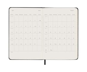 Agenda Moleskine 18 meses horizontal sem/vista P tapa dura negro