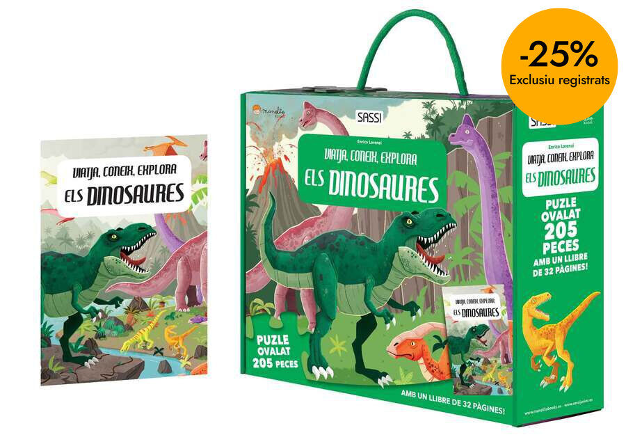 Puzle y libro 205 piezas Els Dinosaures