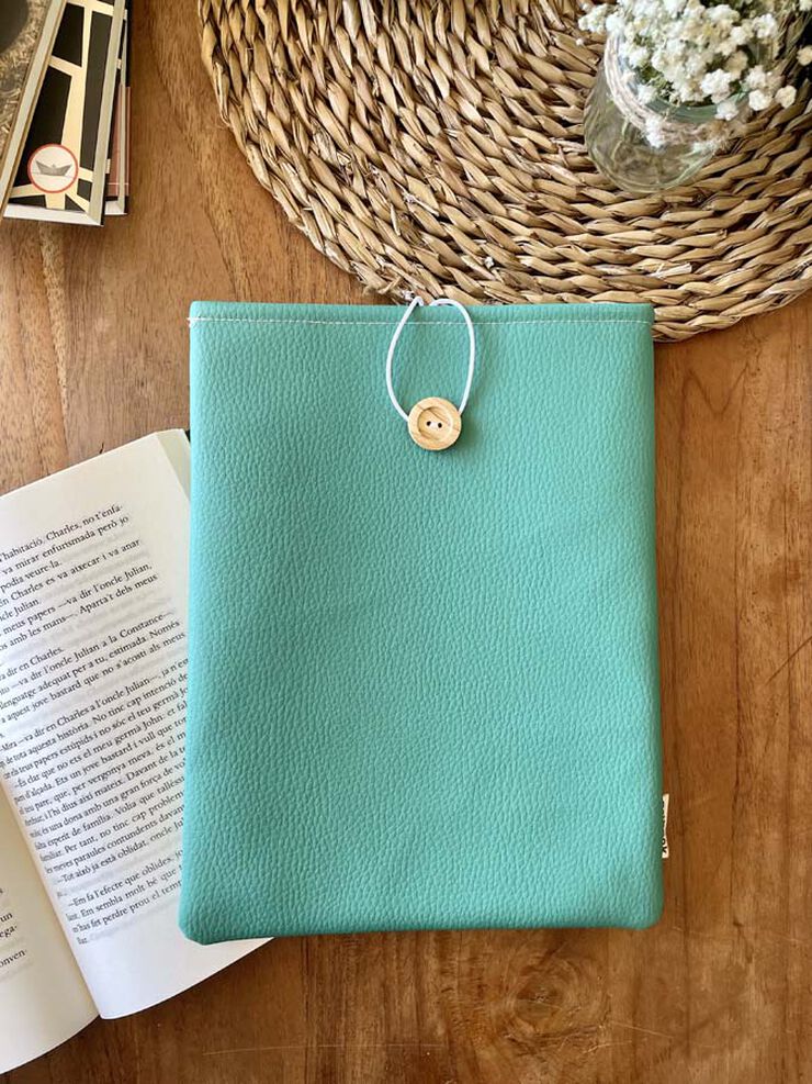 Funda Libro Aribook 20x26cm piel vegana turquesa