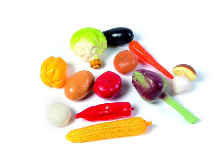 Verduras y frutas de plástico 12 unidades