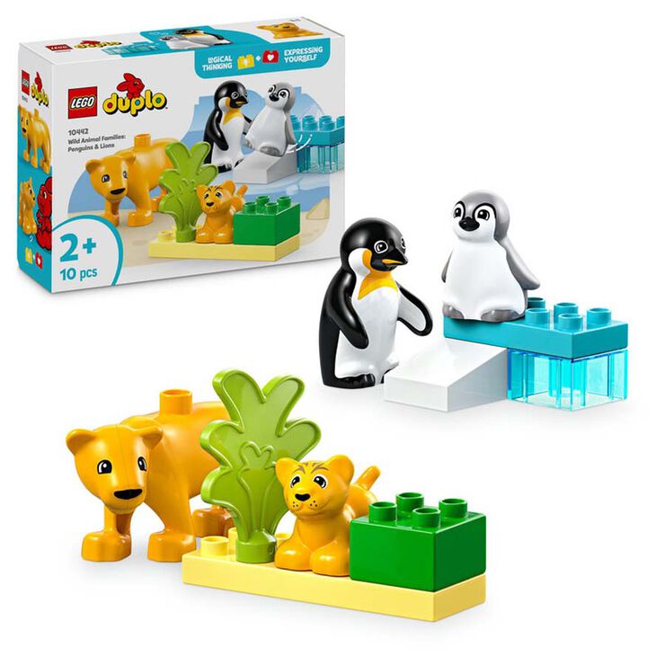LEGO® DUPLO Town Familias de la Fauna Salvaje: Pingüinos y Leones 10442