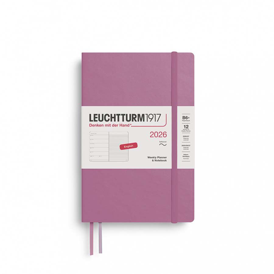 Agenda Leuchtturm B6 setm/vista angl&egrave;s 2026 Dusty Rose
