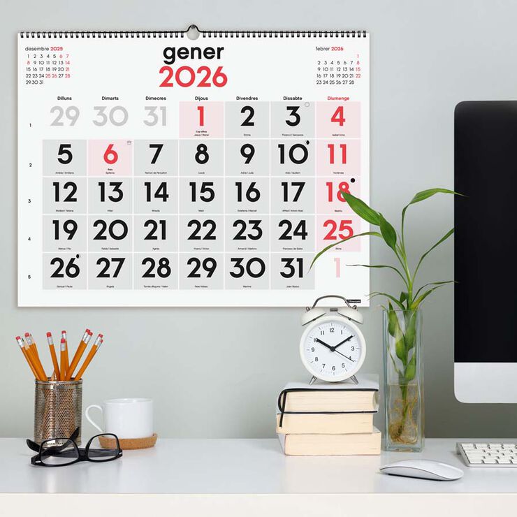 Calendario pared Finocam Mixto XL 2026 catalán