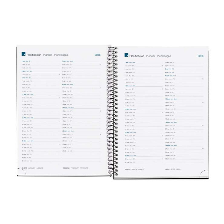 Agenda Espiral Miquelrius Plus dia/pàg mult 2026 Calm arena