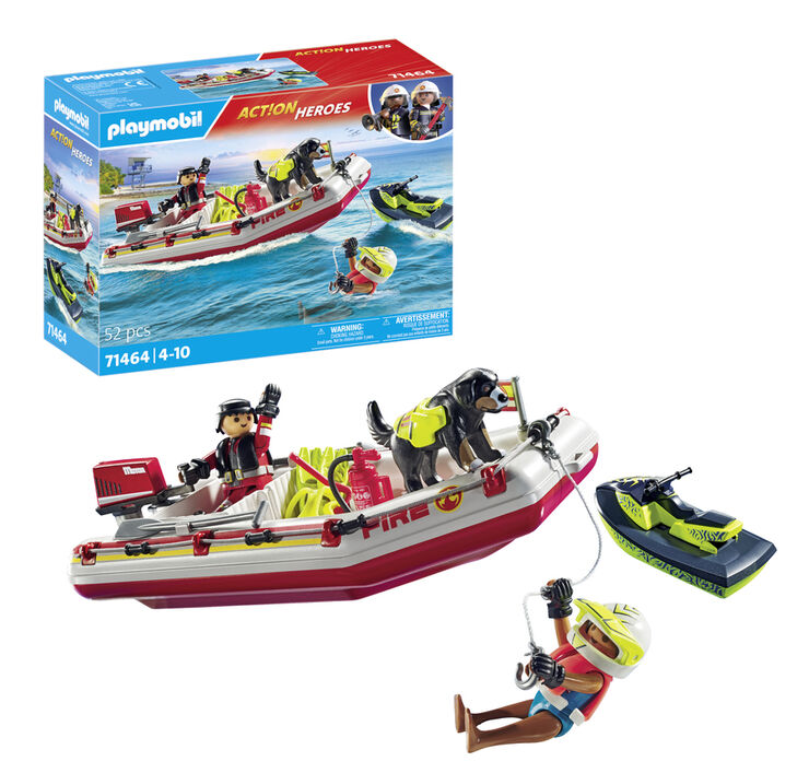 Playmobil City Bote Bomberos con Moto 71464