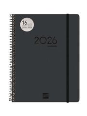 Agenda Finocam 16 meses Ikon E10 sem/vista vertical mult 2025-26 negro
