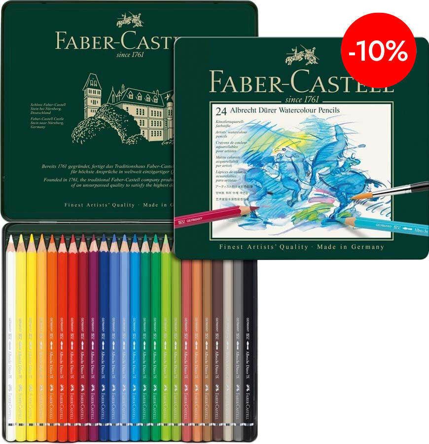 Llapis aquarel&middot;lable Faber-Castell 24 colors estoig metall