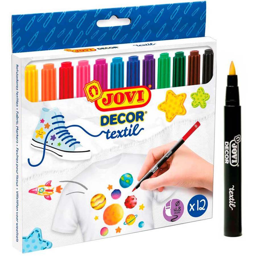 Rotulador Jovi Decortextil 12 colores