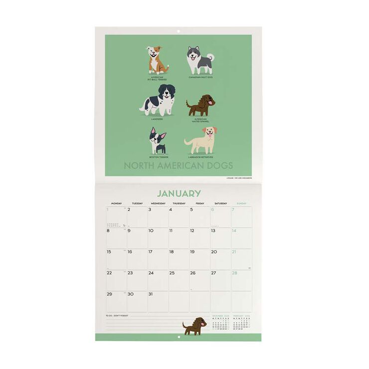 Calendario pared Legami 30X29 2024 Dog World