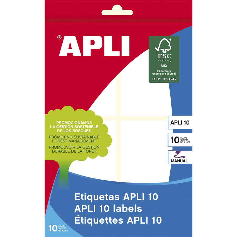Etiquetas Apli&nbsp;50x70mm 10 hojas