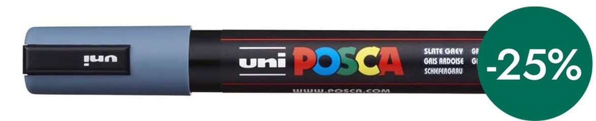 Rotulador Posca PC-5M 1,8-2,5mm gris pizarra