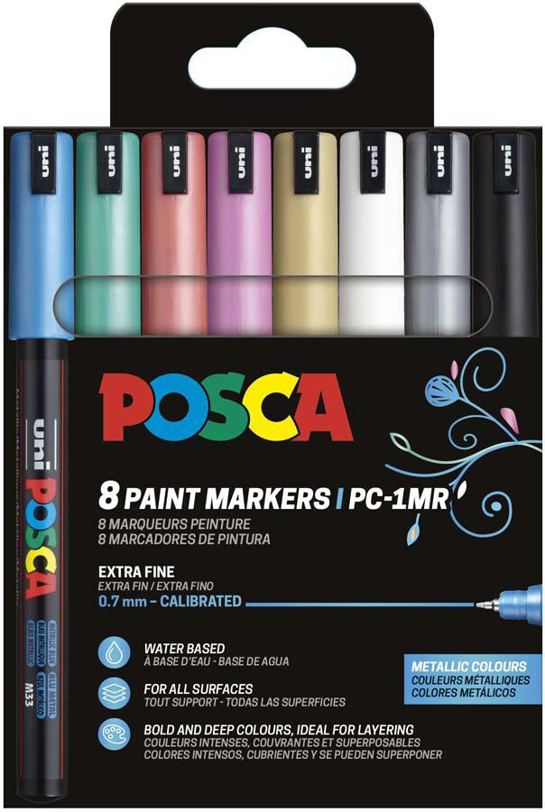 Rotuladores Posca PC-1MR 0,7mm Metall 8 colores