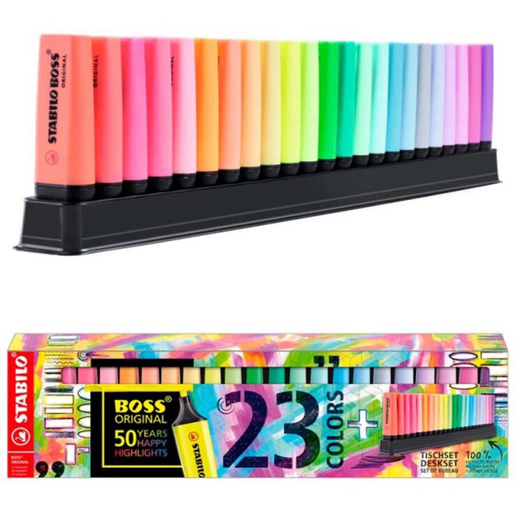 Set de Escritorio de 15 Marcadores Fluorescentes BOSS ORIGINAL STABILO  Multicolor · STABILO · El Corte Inglés