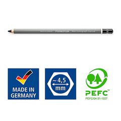 Lápices carbon Mars Lumograph Charcoal S/M/H 3u