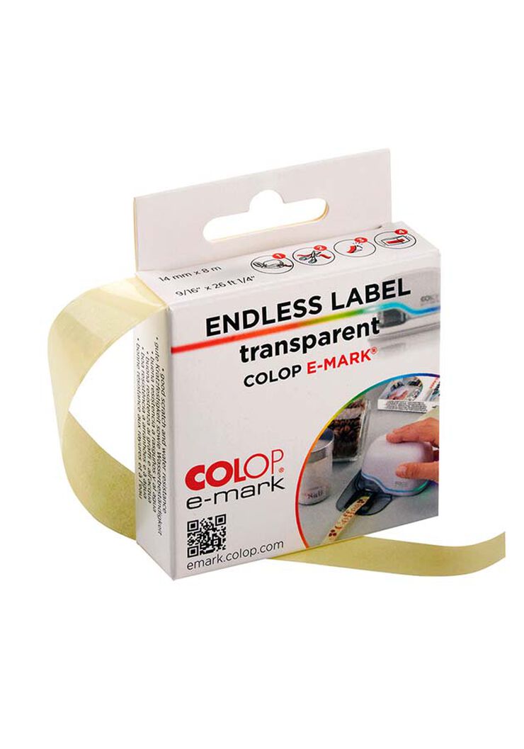 Etiqueta Colop E-Mark Go transparent 14mm x 8m