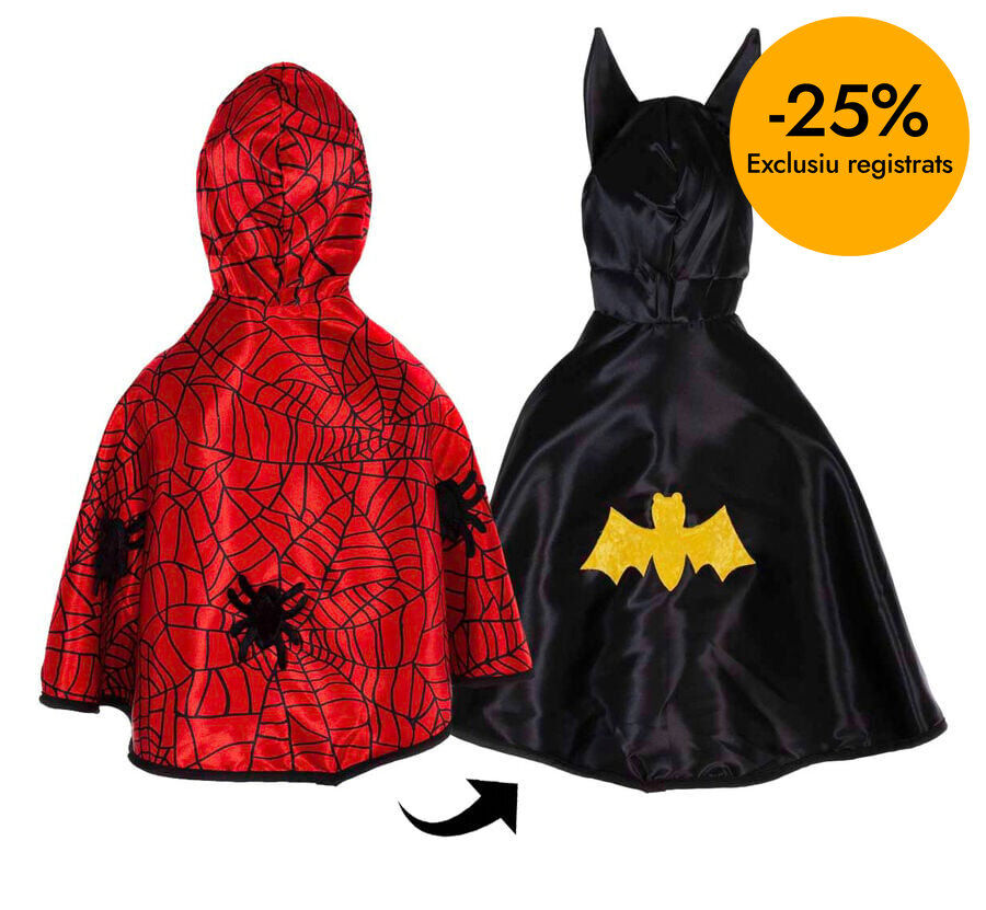 Capa Reversible Batman/Spiderman 2-3 A&ntilde;os