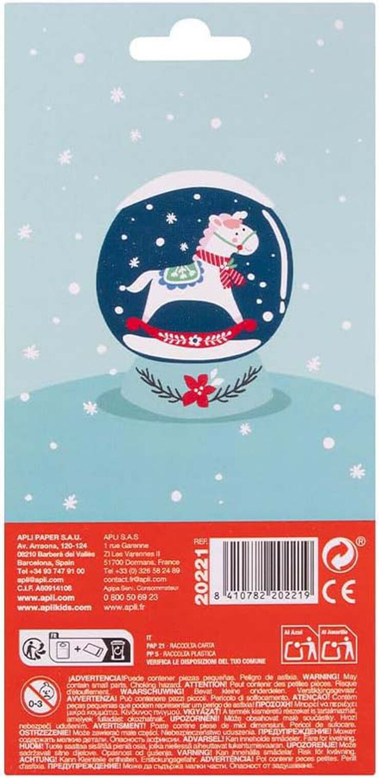 Stickers 3D Apli Navidad Bola Con Nieve