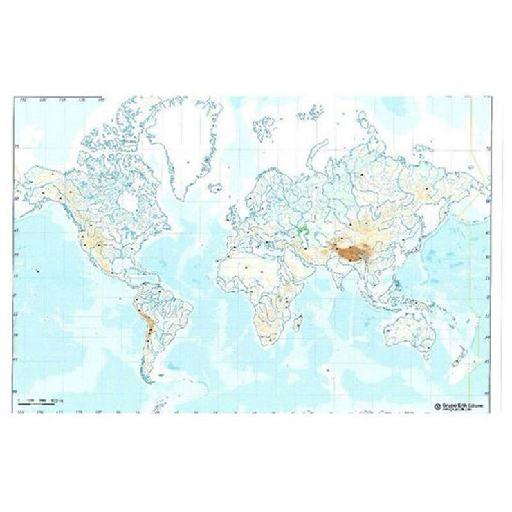 Mapa Mudo Mundo F&iacute;sico