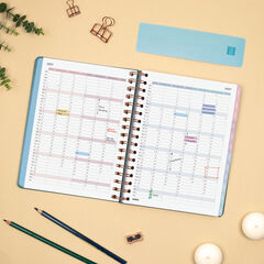 Agenda Finocam Optimal Semana Vista Horizontal 2027 Multiling&uuml;e Azul