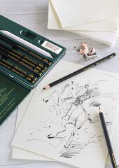 Lápiz Grafit Faber-Castell 8u estuche metal