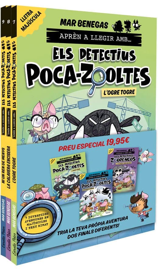 Pack Apr&egrave;n a llegir amb... Els detectius Poca-zooltes!  7,8 i 9: En lletra MAJ&Uacute;S