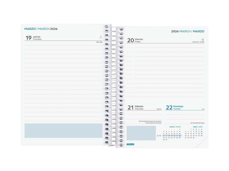Agenda Finocam escolar Cool 1/8 dia/pàg cas 2025-26 negre