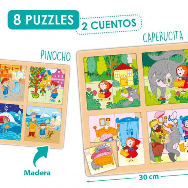 Puzzles Akros Secuencias Caperucita + Pinocho