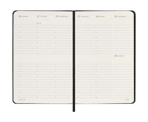 Agenda Moleskine 12 meses sem/vista 2026 tapa dura Pocket negro