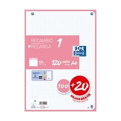 Recambio Note book 1 Oxford A4 5x5 100+20 hojas rosa