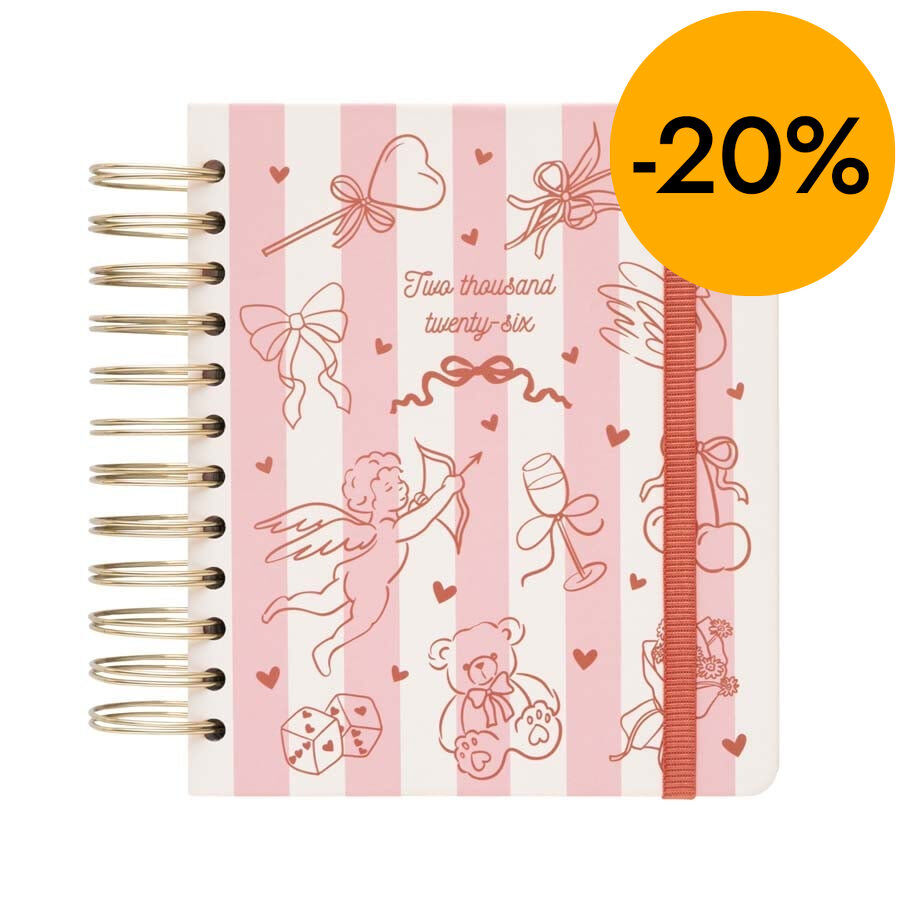 Agenda Kokonote d&iacute;a/p&aacute;g ingl&eacute;s 2026 Venus Coquette