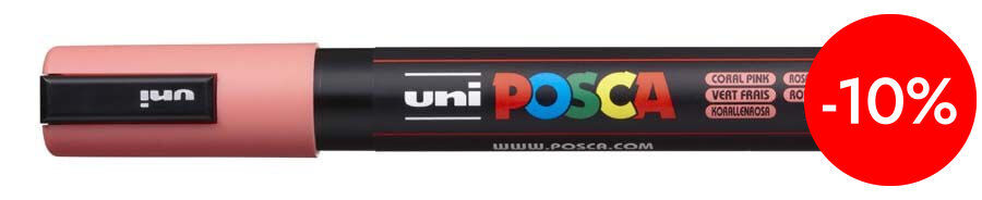 Rotulador Posca PC-5M 1,8-2,5mm coral fluorescente