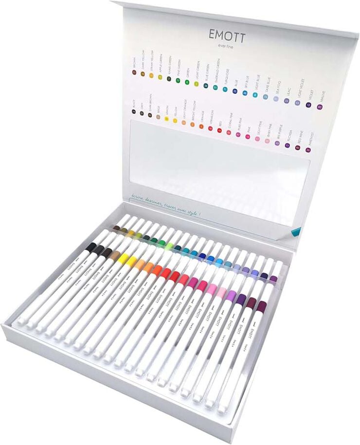 Retoladors Emott Uni-Ball Emott caixa 40 colors