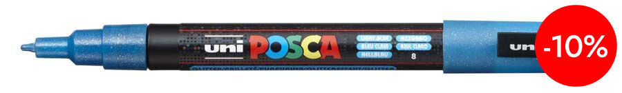 Rotulador Posca PC-3M 0,9-1,3mm azul claro glitter