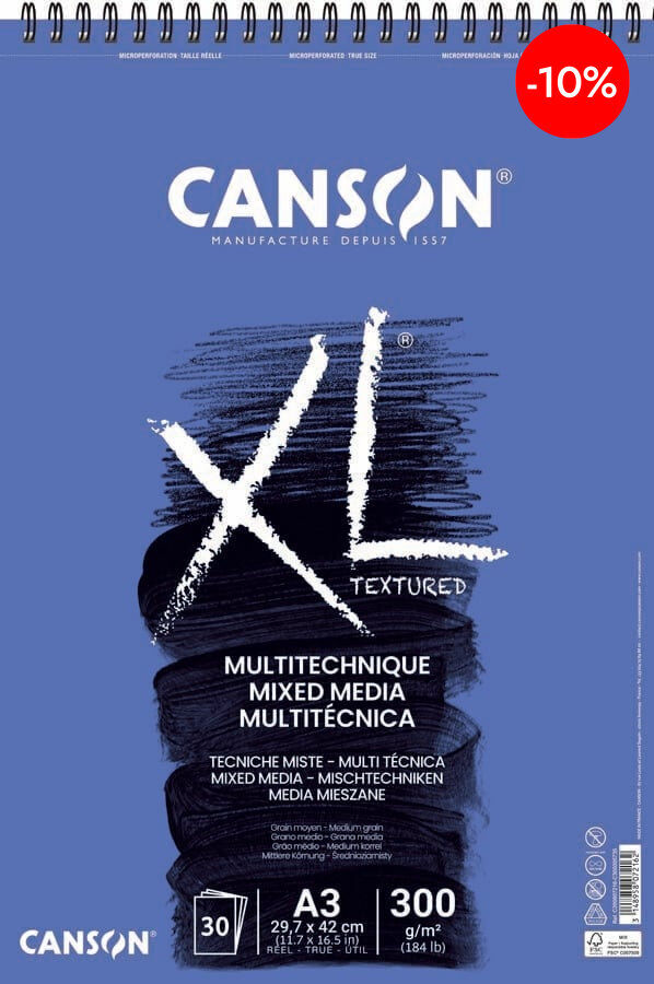 Bloc Canson XL A3 Media 300g 30 fulls
