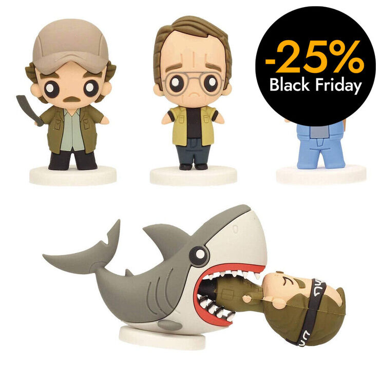 Set 4 Figuras Goma Pokis Tiburón