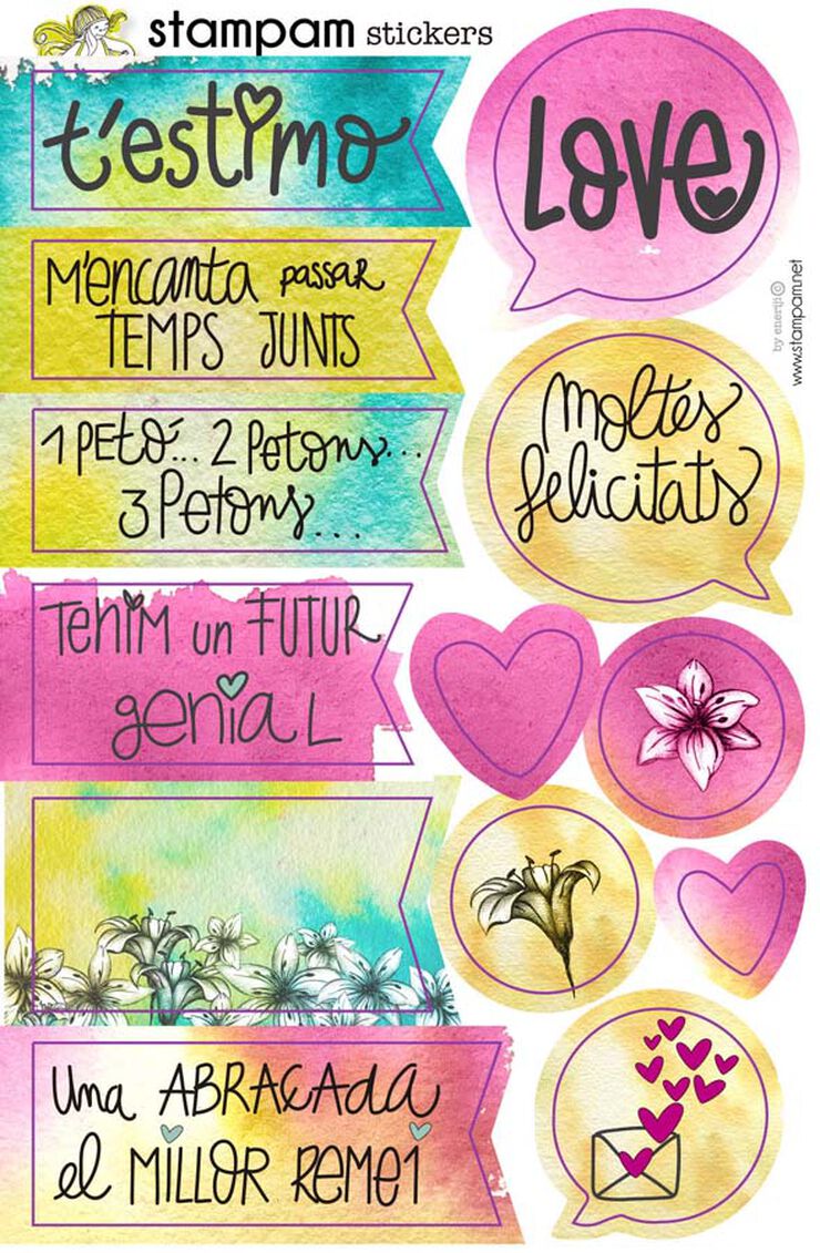 Stickers Stampam Fusta Color Català