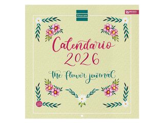 Calendario pared Finocam 30x30 2026 Flower Journal castellano