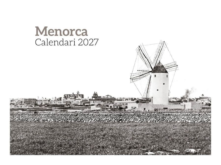 Calendario Pared Blanco y Negro Efados Menorca Catal&aacute;n 2027