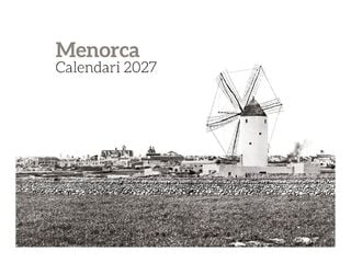 Calendario Pared Blanco y Negro Efados Menorca Catal&aacute;n 2027