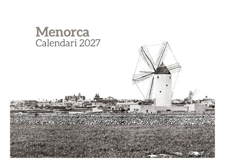 Calendario Pared Blanco y Negro Efados Menorca Catal&aacute;n 2027