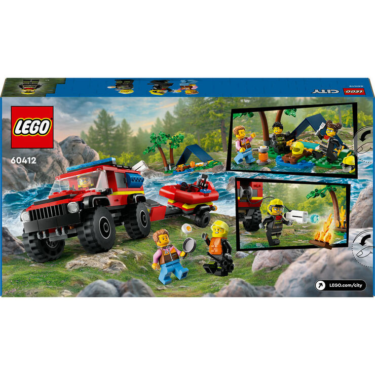 LEGO® City Camió de Bombers 4x4 amb Vaixell de Rescat 60412