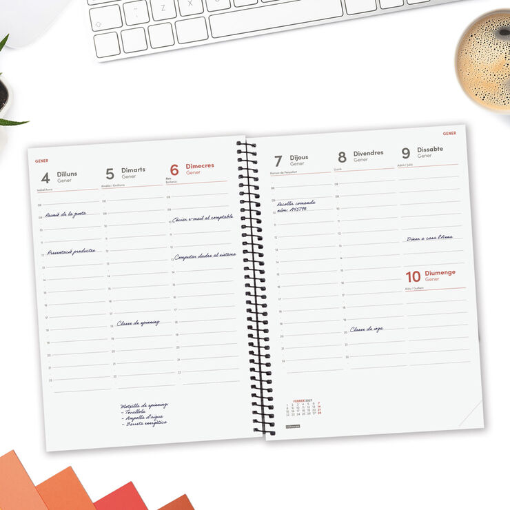 Agenda Finocam Opaque Semana Vista Vertical 2027 Catal&aacute;n Negro