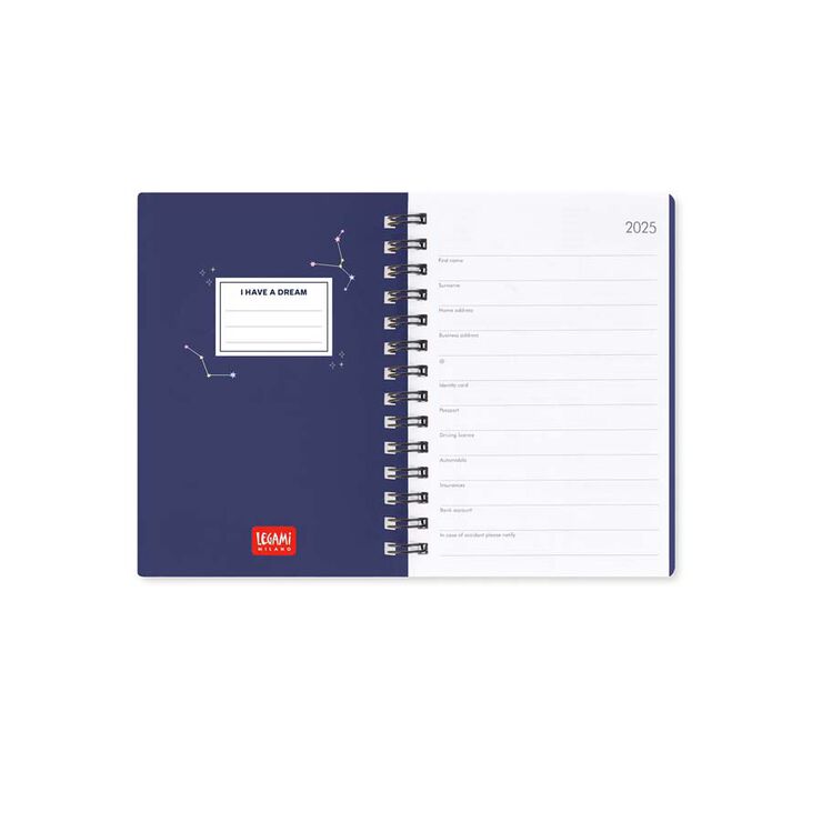Agenda Legami sem/vista mult 2025 Stars