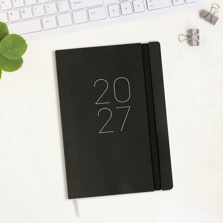 Agenda Finocam Flex Llisa D&iacute;a P&aacute;gina 2027 Catal&aacute;n Negro