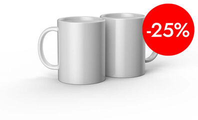 Tasses Mug Press 440 ml blanc 2u