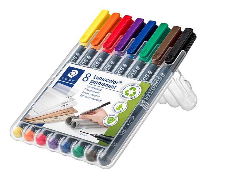 Rotuladores permanentes Staedtler Lumocolor F 8 colores
