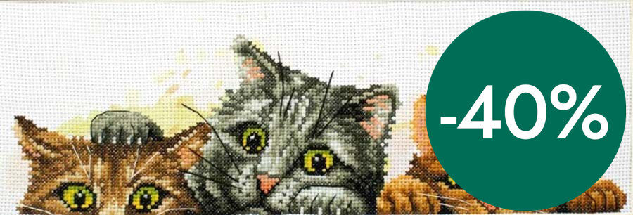 Kit Punto de cruz Ladybird Gatitos